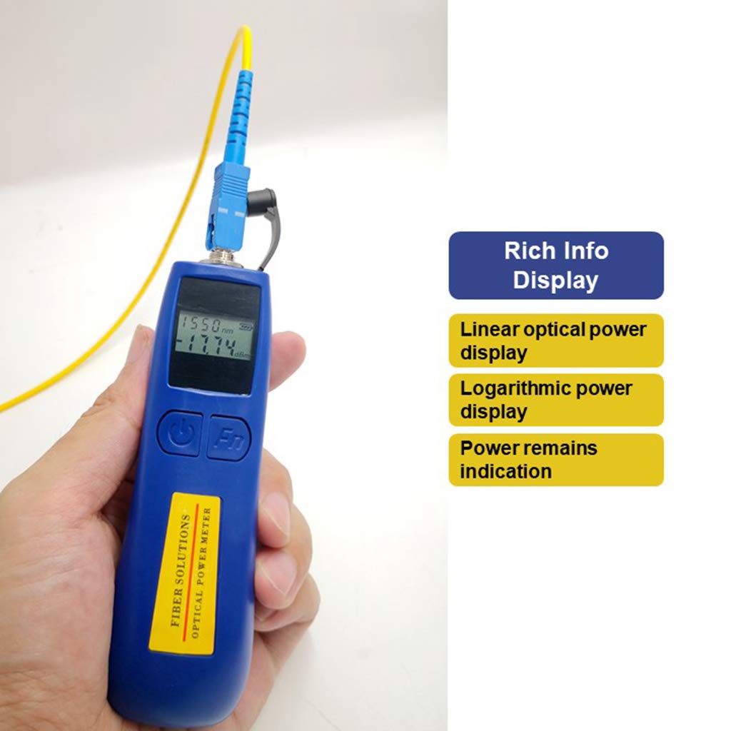 QIIRUN TL537 Optical Power Meter — Fiber Light Meter -70~+10 dBm with 6 Calibrated Wavelengths, FC/SC/ST Universal Interface, 68g Lightweight Fiber Optic Tester for FTTH Splicing & Maintenance