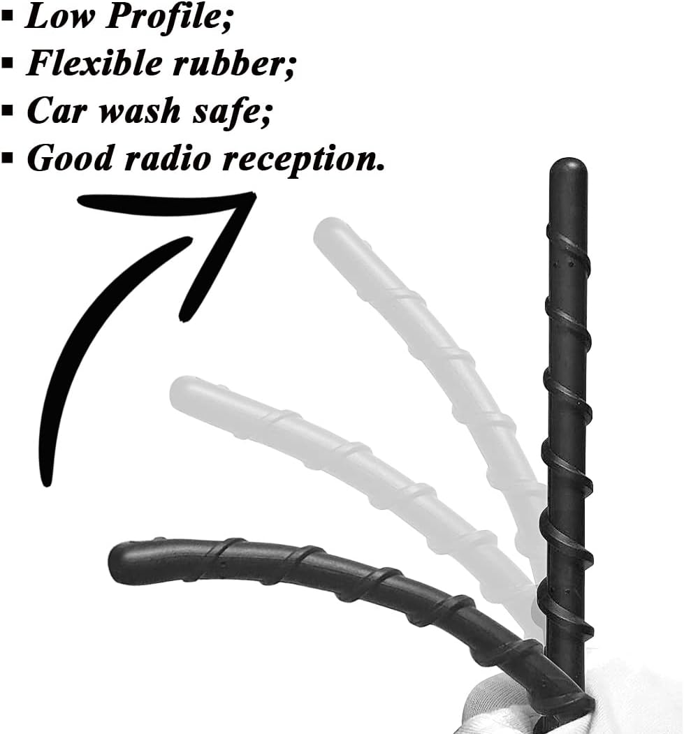 AMFRNE 7 Inches Motorcycle Short Antenna, Fit for Can-Am Spyder, Indian, Honda, BMW, Victory Select Motorcycles Models