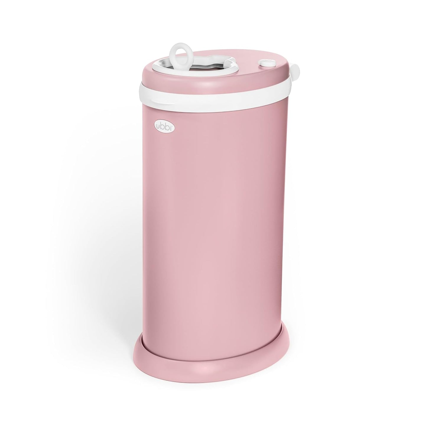 Ubbi Stainless Steel Diaper Pail - Odor Locking Design, No Special Bags Needed | Fig Blossom Color