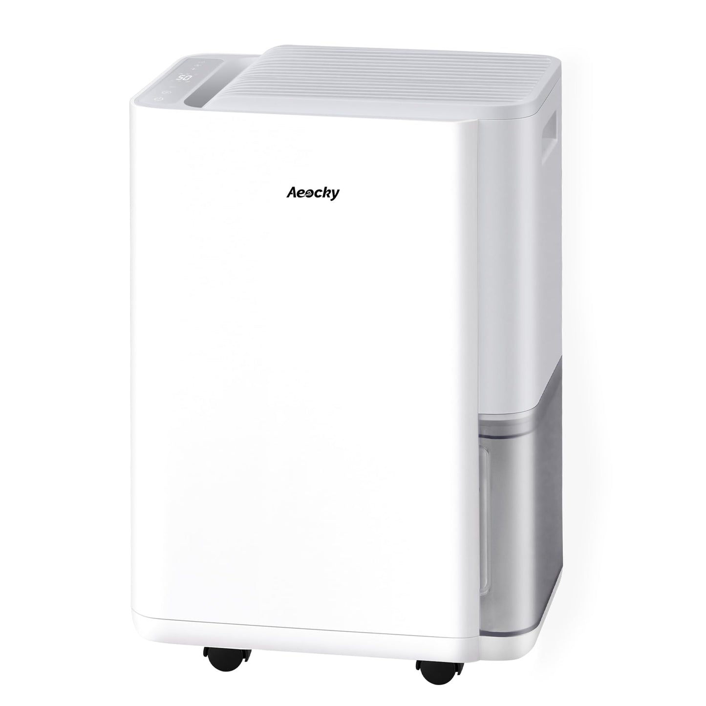 AEOCKY 2500 Sq.Ft Compressor Dehumidifier, Max 50 Pint/D Dehumidifier with Drain Hose for Basement, Home, Bathroom, Bedroom, Intelligent Humidistat, Quiet, 0.5 Gallon Water Tank Capacity