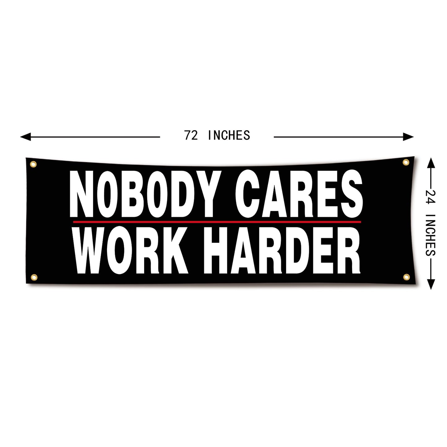 Lyeedoom NOBODY CARES|WORK HARDER Motivational Gym Banner - Fitness Wall Art for Home Gym, Office & Dorm - Exercise Encouragement Tapestry with Inspirational Quotes for Men & Women