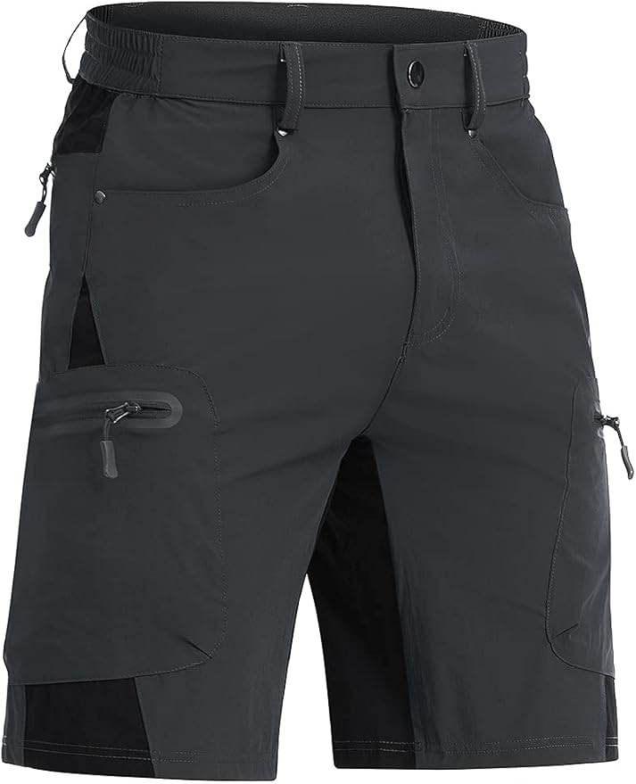 CRYSULLY Men's Hiking Cargo Shorts Outdoor Summer Lightweight Quick Dry Casual Shorts with 5 Pocket
