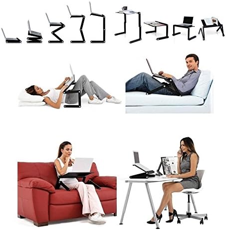 (420 260mm, Adjustable Laptop Computer Lap Desk Portable Multifunctional Cooling Ergonomic Vented Table TV Bed Tray
