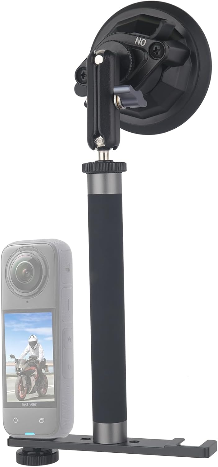 Rigdance 1/4" 15cm/5.9 inch 1/4" Thread Extension Aluminium Rod Mount, Camera Extension Rod for Dash Cam, Action