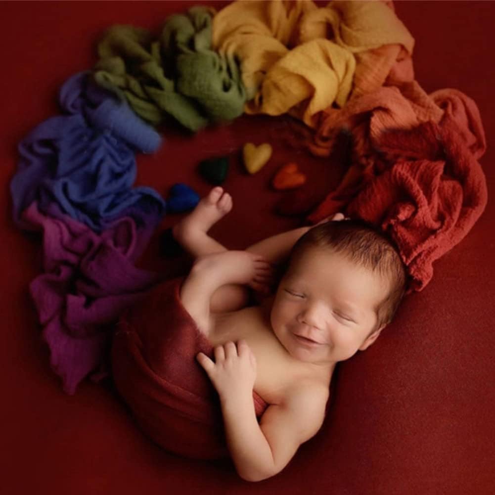 Set Coberllus Newborn Baby Photography Props Boys Girls Seven-Color Rainbow Wrap Blanket Swaddle Photo Props Posing