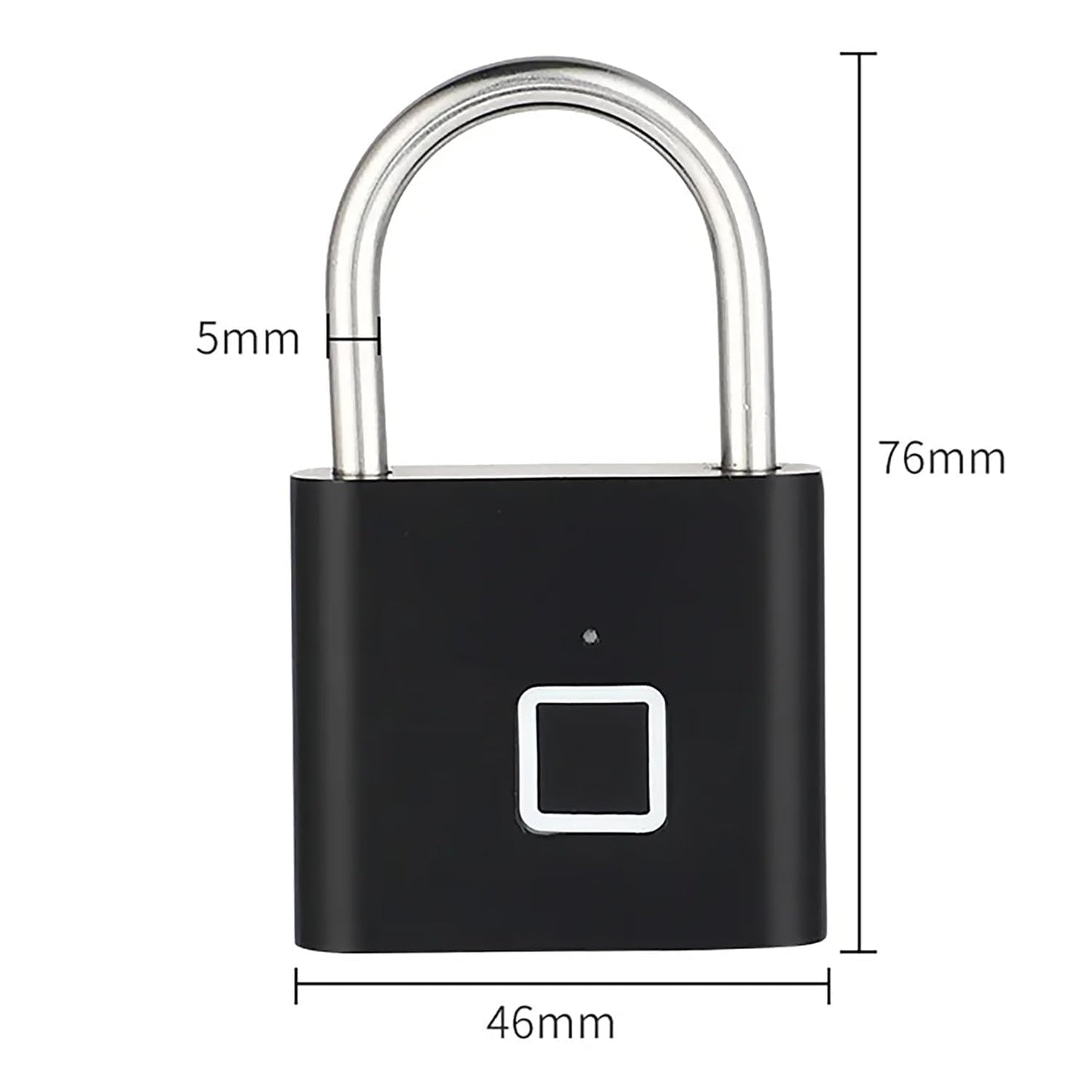 Fingerprint Padlock, Locker Lock with Keyless, Portable Biometric Padlock Combination Locks for Gym Gate Storage, Smart Lock for Locker USB Rechargeable (20 Fingerprint Black A)