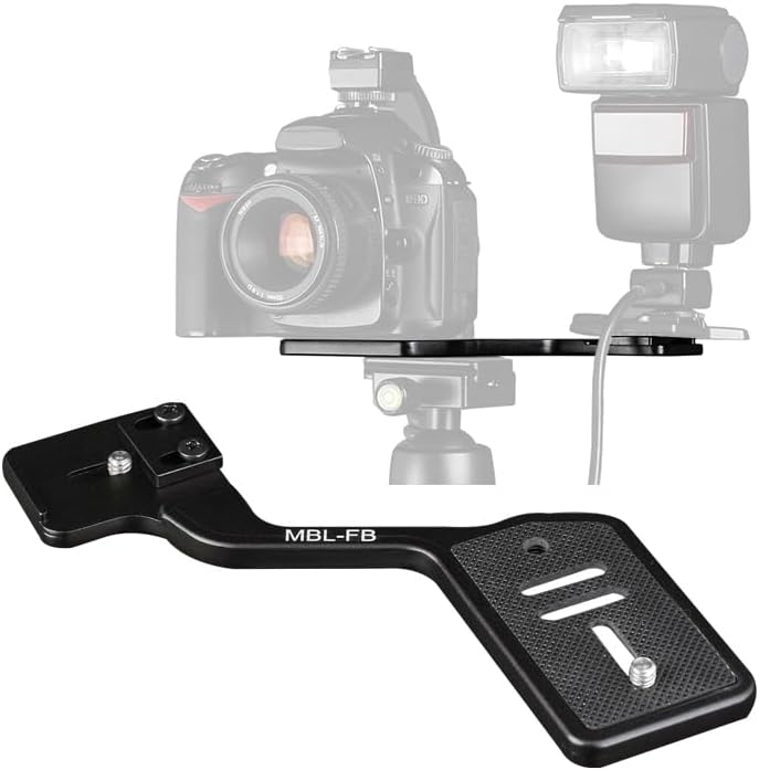 1/4" Manbily Camera Flash Brackets, Aluminum Tripod Camera Mount Extension Bar with Screw for DSLR LED Light Video