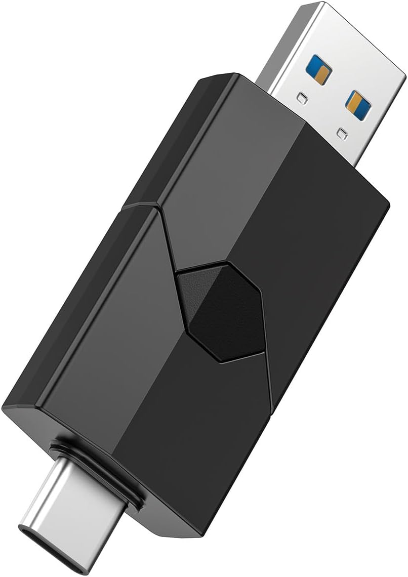 RAOYI 64GB 2 1 3.0 17/16/15 USB C Flash Drive in Type C + USB Flash Drive Dual OTG Retractable Type-C Thumb Drive