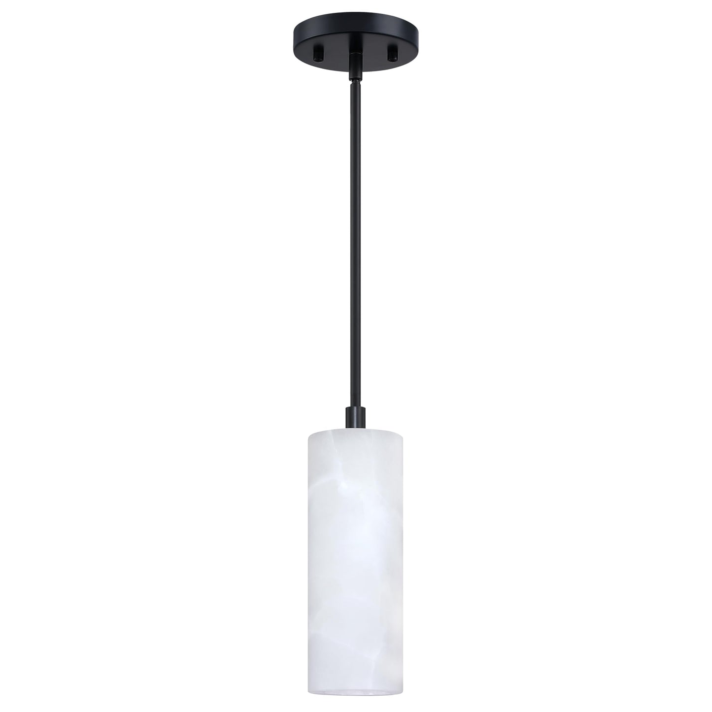 Tonabona 3 Pack 1 Light Hanging Natural Polyhedral Alabaster Marble Pendant Ceiling Light Fixture,Modern Industrial Farmhouse Kitchen Island Light Black Finish Over Sink Restaurant bar Corridor