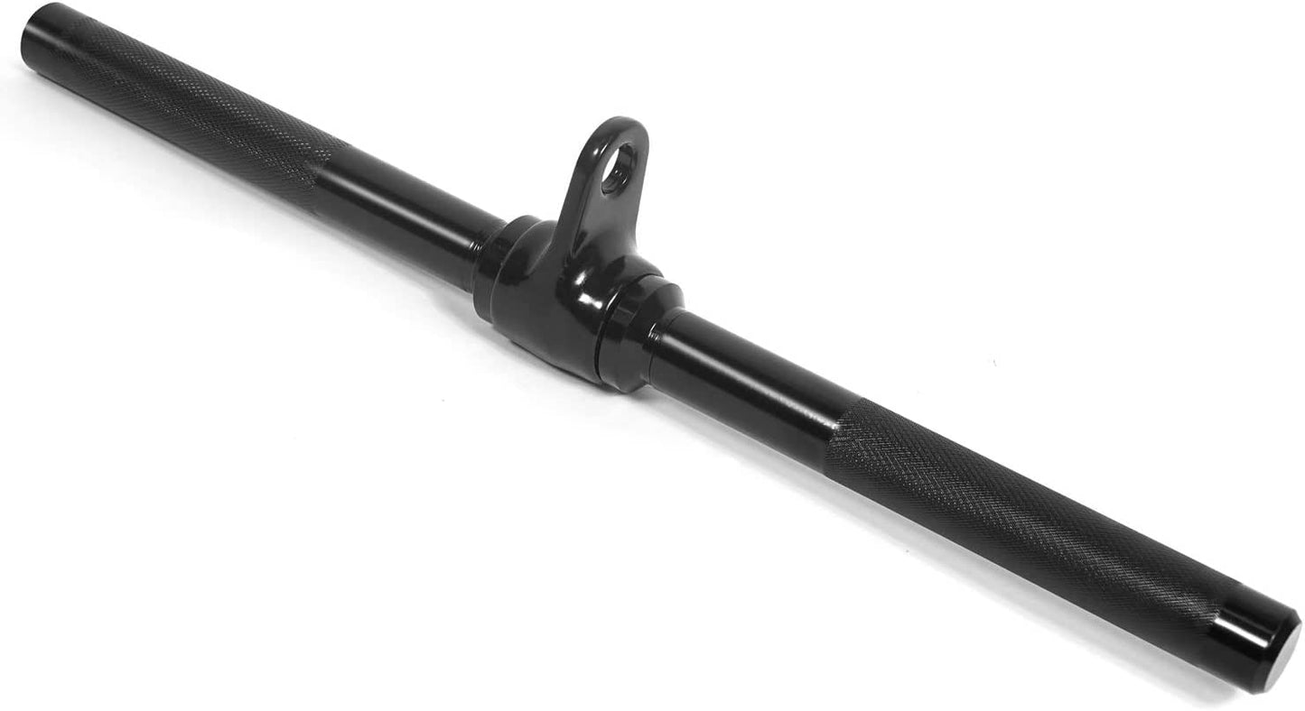 Yes4All Black Revolving Straight Bar with Diamond Knurl Handle, 880 LB Capacity Tricep Press Down Bar & LAT Cable Attachment for Row Machine & Cable Machine, Home Gym Straight Tricep Bar