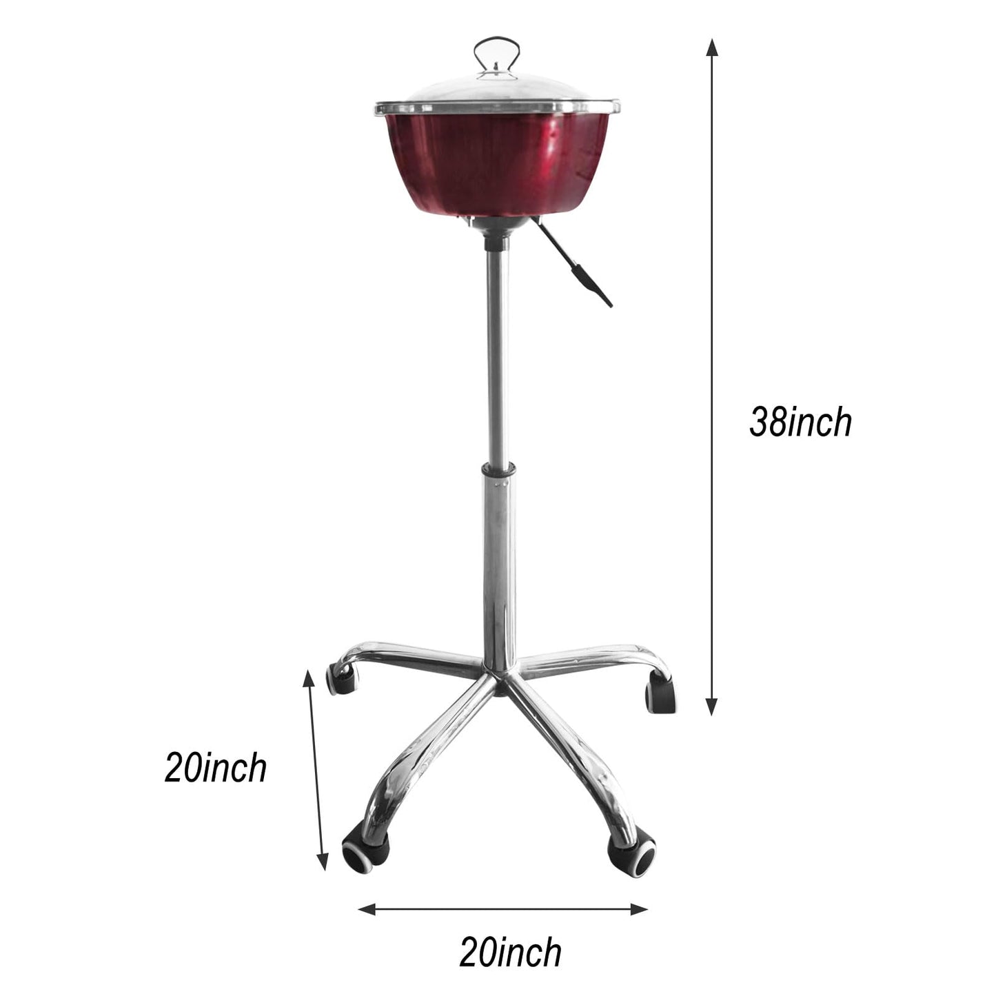 Avoirdus Portable Gym Chalk Stand with Stainless Steel Bowl Freestanding Gym Chalk Holder Bucket with Heavy Duty Rolling Wheels for Gymnastics Weight Lifting Climbing Accessories,Red