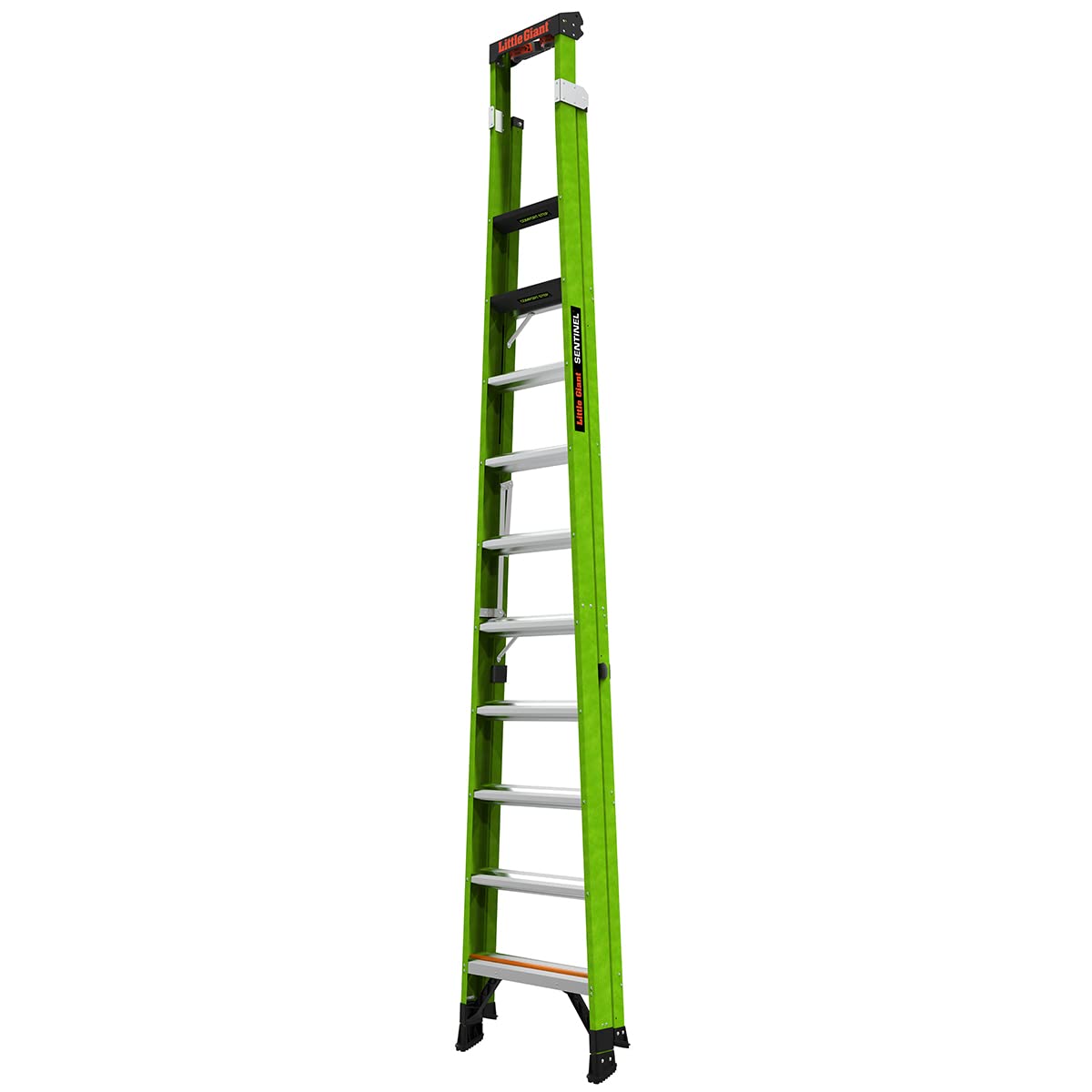 Little Giant Ladders, Sentinel, M12, 12ft A Frame Stepladder/Leaning Ladder, Fiberglass, Type 1AA, 375 lbs Weight Rating, (15912-002) Hi-viz Green
