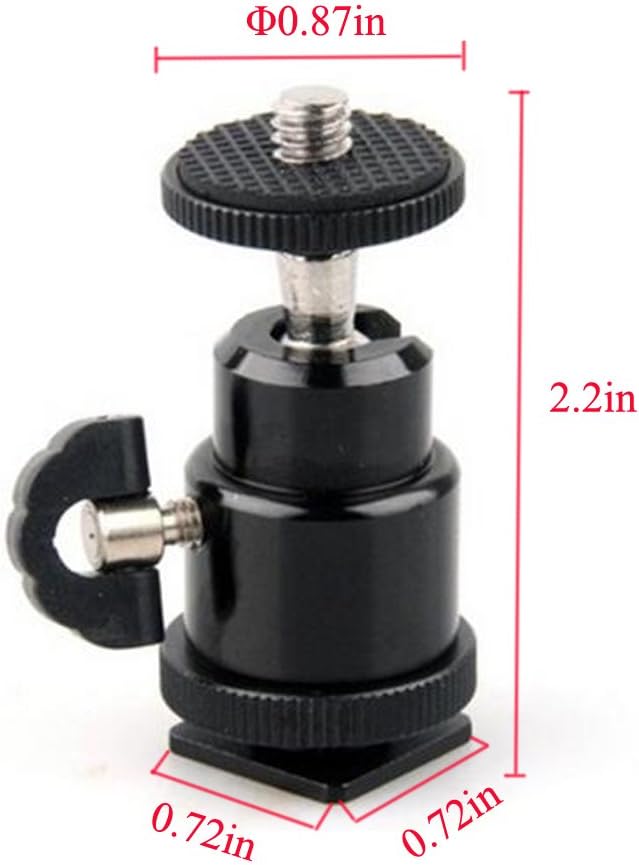 Walway 360 1/4" Hot Shoe Mount Adapter, Degree Screw Swivel Mini Ball Head Cradle Adapter for DSLR