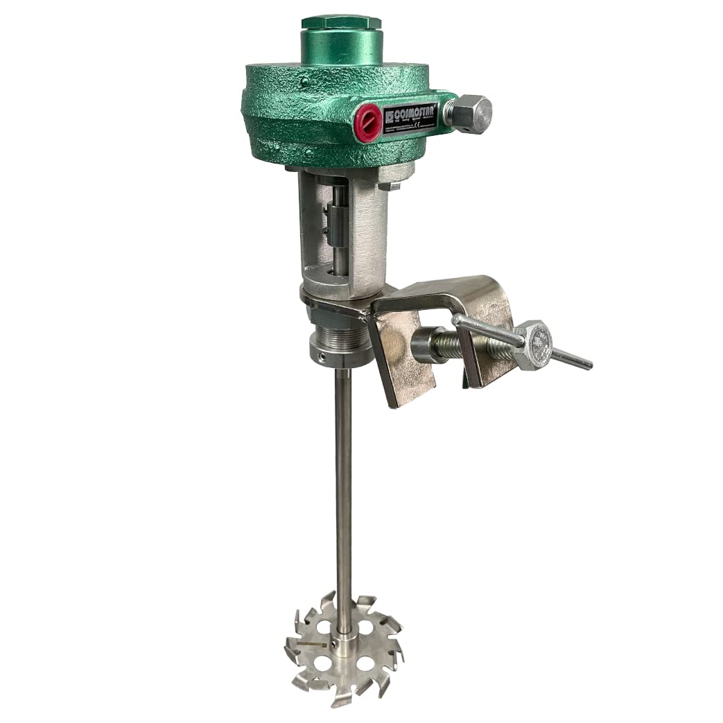COSMOSTAR M0701 1/8HP 5 Gallon Pneumatic Agitator Clamp Mount Paint Mixer | Drum Mixer | Pneumatic Bracket Mixer, Paint Stirring Machine Bracket Air Agitator Mix Tool,Mixing Machine