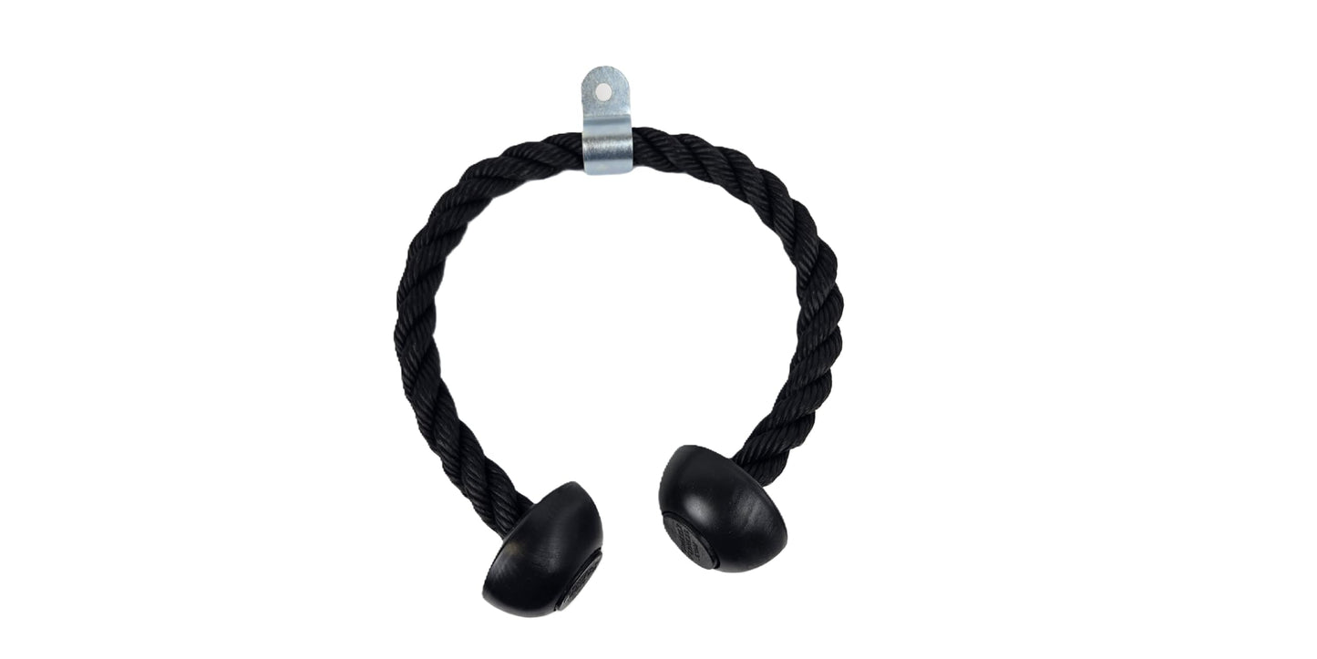 Grizzly Fitness Premium Nylon Tricep Rope Cable Attachment | Heavy-Duty Dual Ball Grip For Cable Machines | Solid Woven & Steel | For Ticeps, Face Pulls & Pulldowns | Black, Large 36"