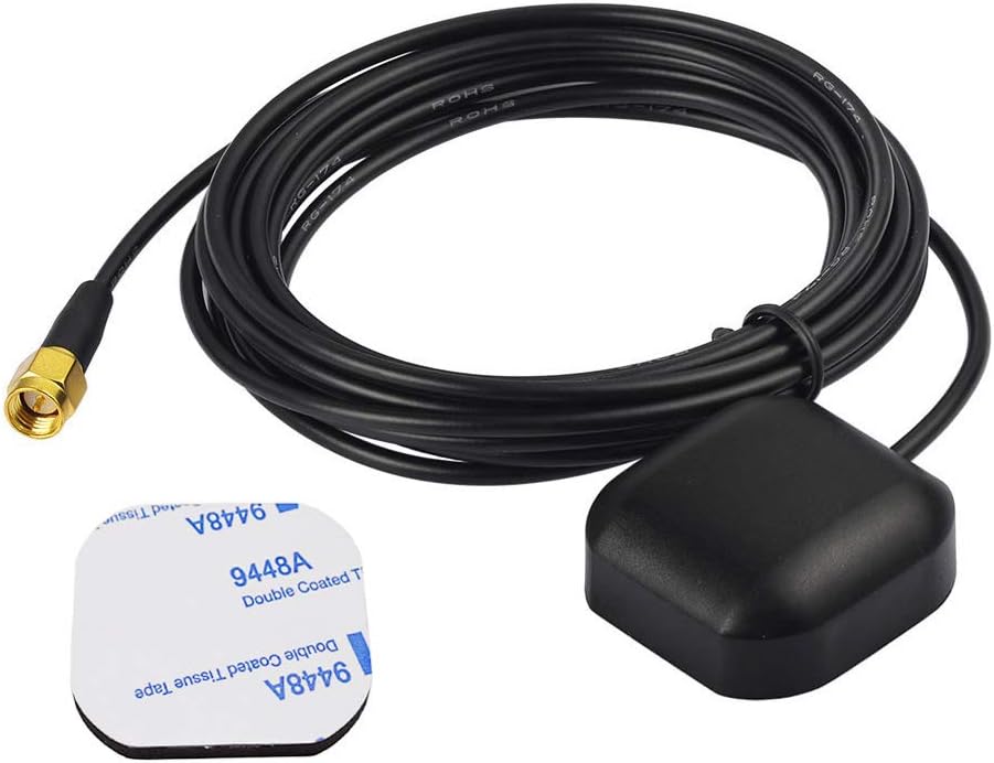 BINGFU Vehicle Waterproof Active GPS Navigation Antenna with SMA Male Connector for Car Stereo Head Unit GPS Navigation