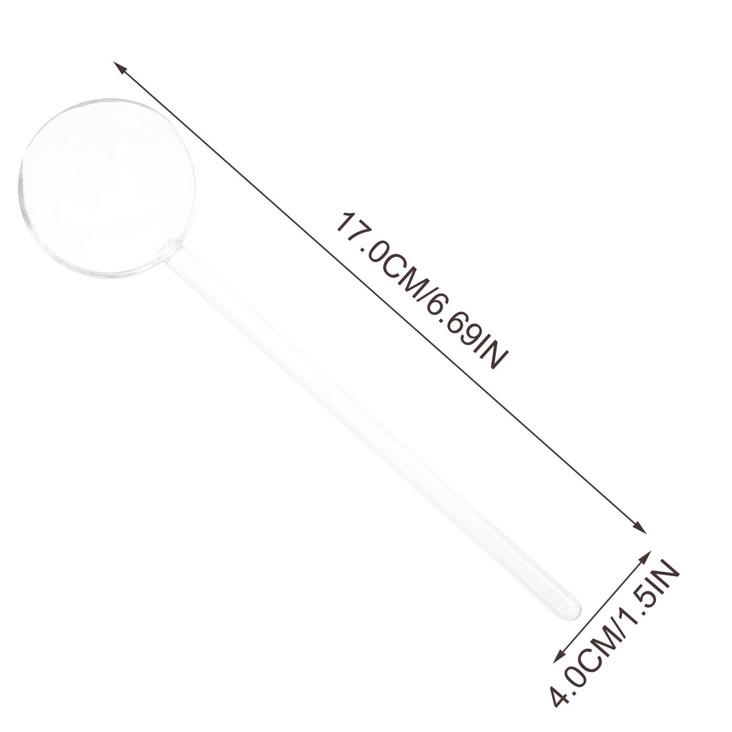 Amosfun Heat Resistant Glass Spoons Set of 6 Long Handle Dessert Spoons 6.69In for Home Restaurant Kitchen Mixing Cocktails Milk and Desserts