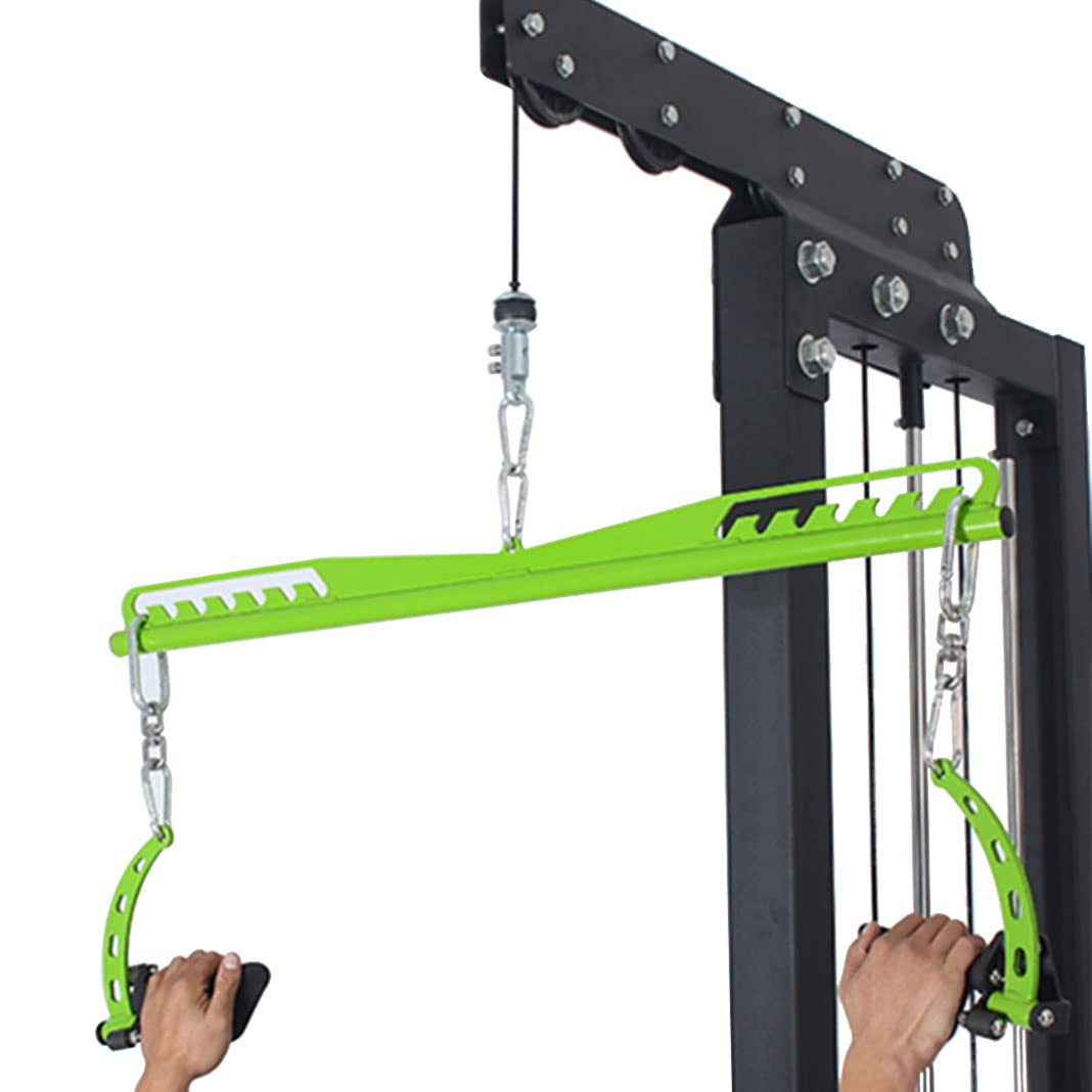 KORIKAHM Adjustable Lat Pull down Bar, Cable Machine Attachments for Gym, Home Gym Fitness T-bar Row Pulldown Attachments, Lat Pull Down Machine Wide Grip Neutral Grip Handle (SP-LONG BAR)