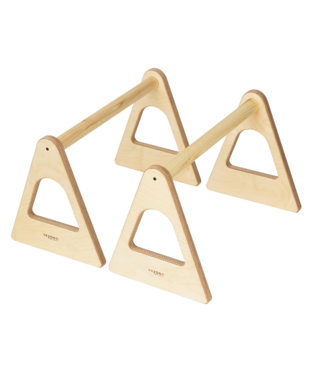 Beyond Balance Wood Parallettes Push-up Bar Dip Station | Handstands Planche Push-ups L-sits Dips Acrobatics (Large)