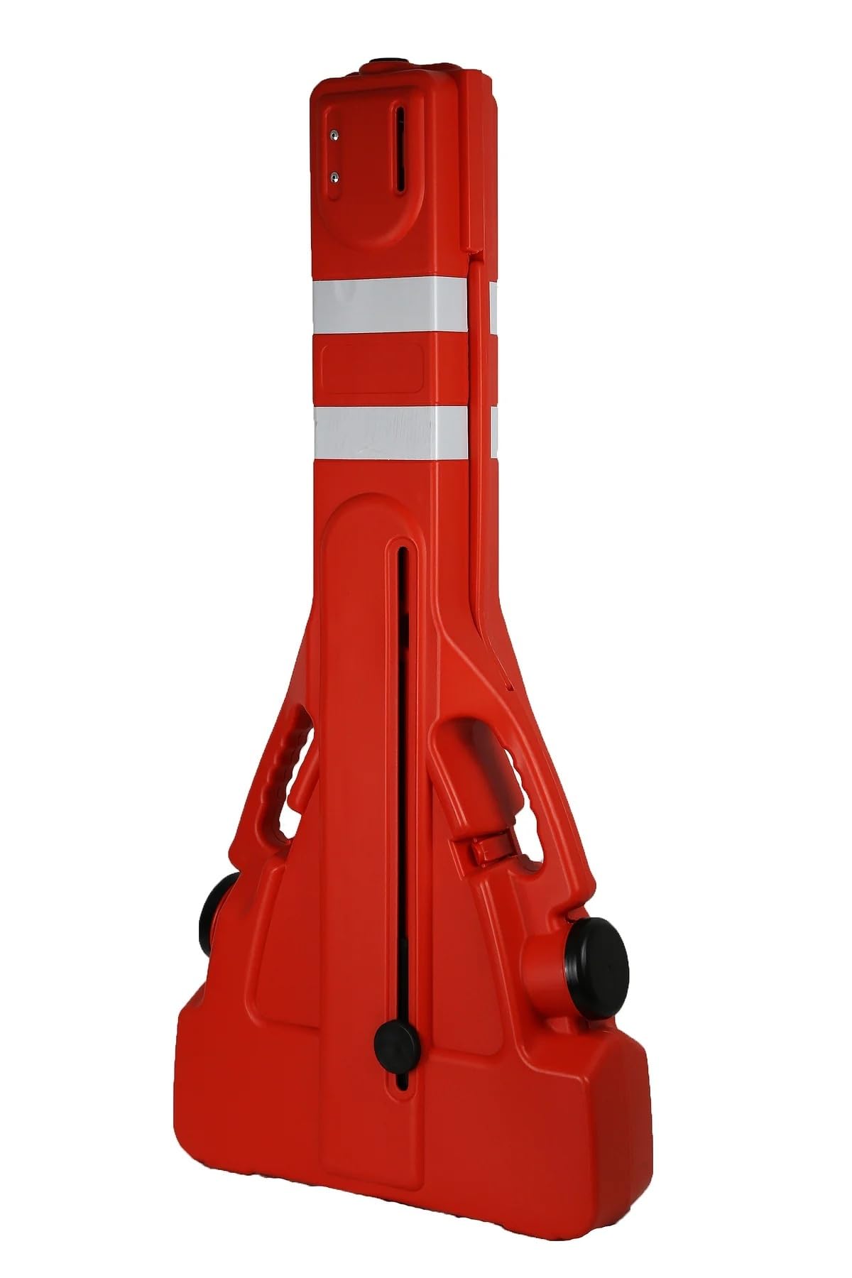 Pittman 6 ft Ultra Portable Lightweight Gate Barricade, 36" High Red and Reflective White Plastic Safety Barrier with Easy Carry Handles and Water Fillable Legs (763657)