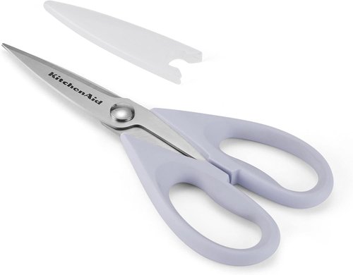 KitchenAid All-Purpose Kitchen Shears - Durable Stainless Steel Scissors with Soft Grip Handle | 8.72 Inch, Lavender Cream (Pack of 2)