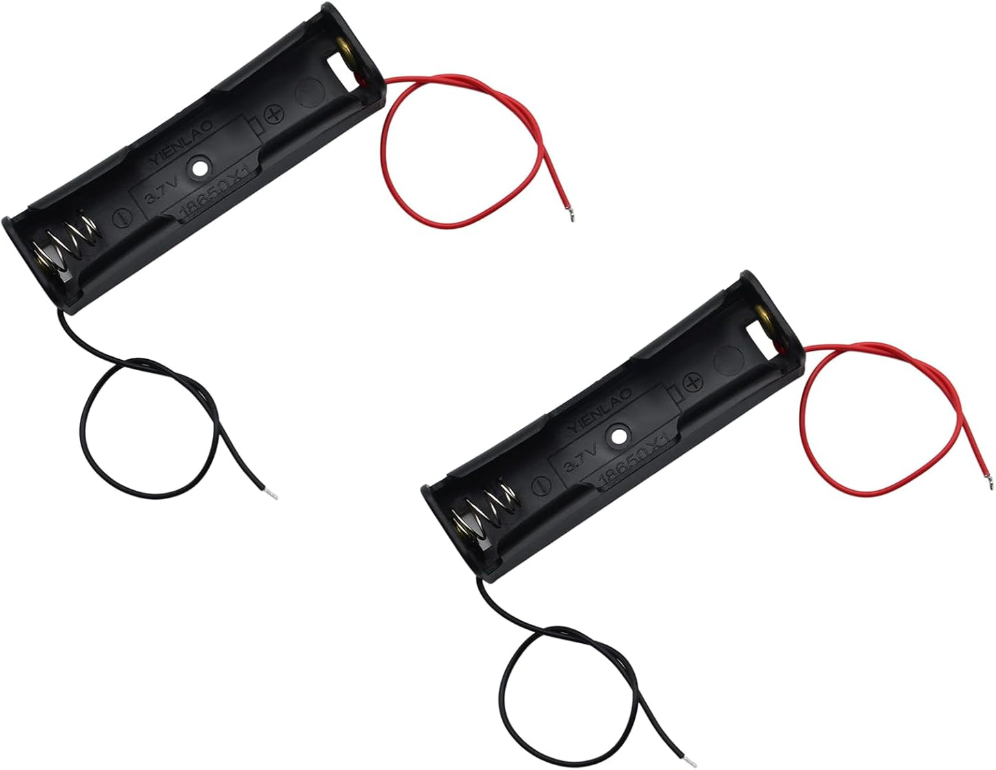 LBTODH 2PCS 18650 18650 3.7V Battery Holder with Lead Wire Bundle Battery Holder DIY Battery Storage Boxes Black