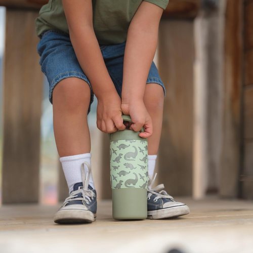 HydroJug Kids 14 oz Sport Water Bottle - Insulated, Leakproof, BPA-Free | Durable Dinosaur Design