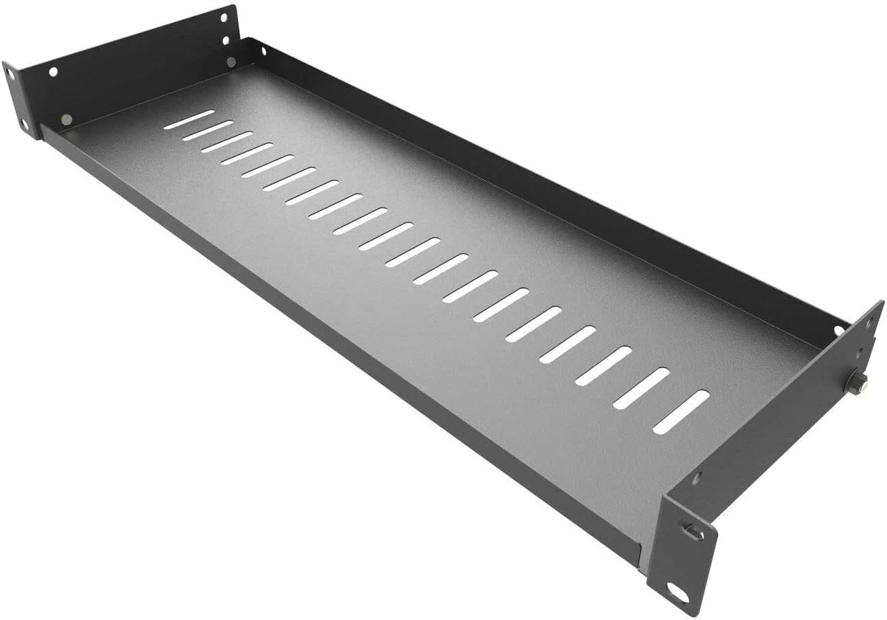 JINGCHENGMEI 1U 6"(152mm) 19-Inch Cabinet(1U6V) Disassembled Vented Cantilever Server Rack Mount Shelf Depth