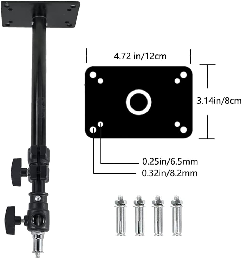 FIEWSZIHU 14.1-21.6inches/36-55 cm 1/4 inch 3/8 inch Camera Ceiling Wall Mount Light Stand with to Universal Adapter