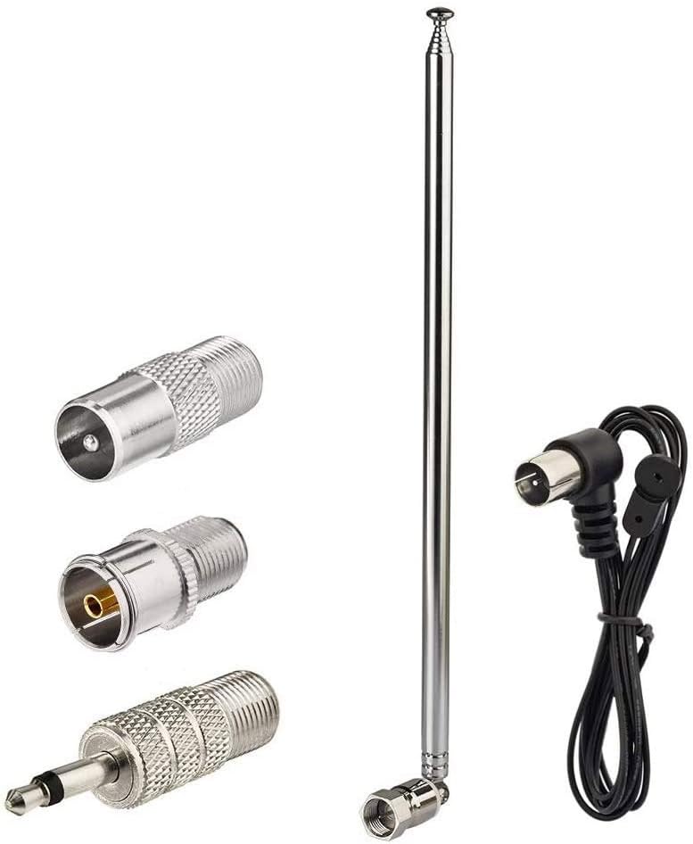Superbat 75 Telescopic FM Antenna for Stereo Receiver Indoor, FM Radio Antenna Ohm UNBAL for Yamaha Onkyo Denon Table