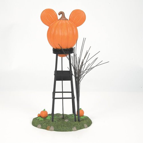 Department 56 Mickey Mouse Water Tower Figurine - Halloween Pumpkintown Accessory, 12.01 Inch, Multicolor
