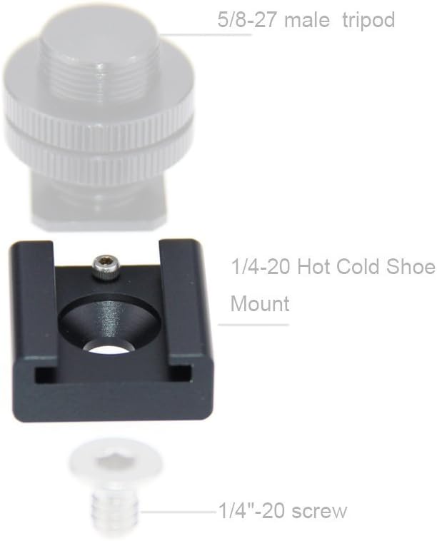 1/4''-20 0966 CAMVATE Cold Shoe Mount with Hole for Camera Flash Microphone Accessories