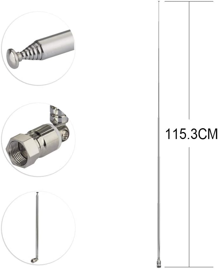 Superbat 75 Telescopic FM Antenna for Stereo Receiver Indoor, FM Radio Antenna Ohm UNBAL for Yamaha Onkyo Denon Table