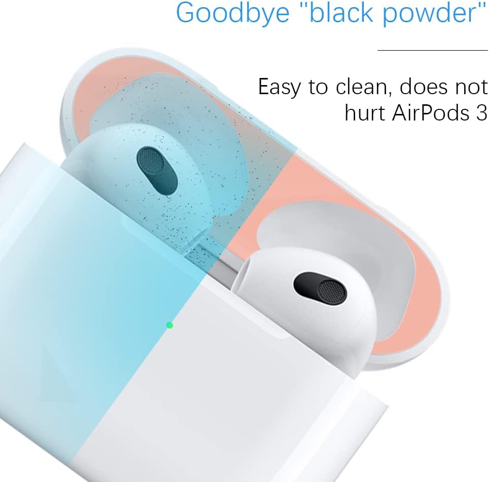Senbos 3 3rd Metal Dust Guard for Apple AirPods Case Ultra Slim Protective Film, Scratch-Resistant Cover, Prevents