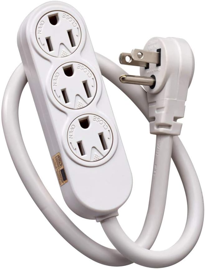 3-Outlet 49605-APS, Leviton Power Strip for Use Inside Structured Media Center, White