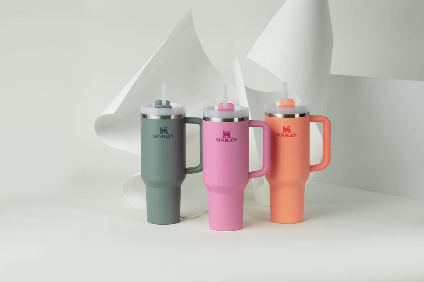 STANLEY Quencher H2.0 Tumbler - 40 oz Insulated Stainless Steel Cup with Handle & Straw | BPA-Free | Peony