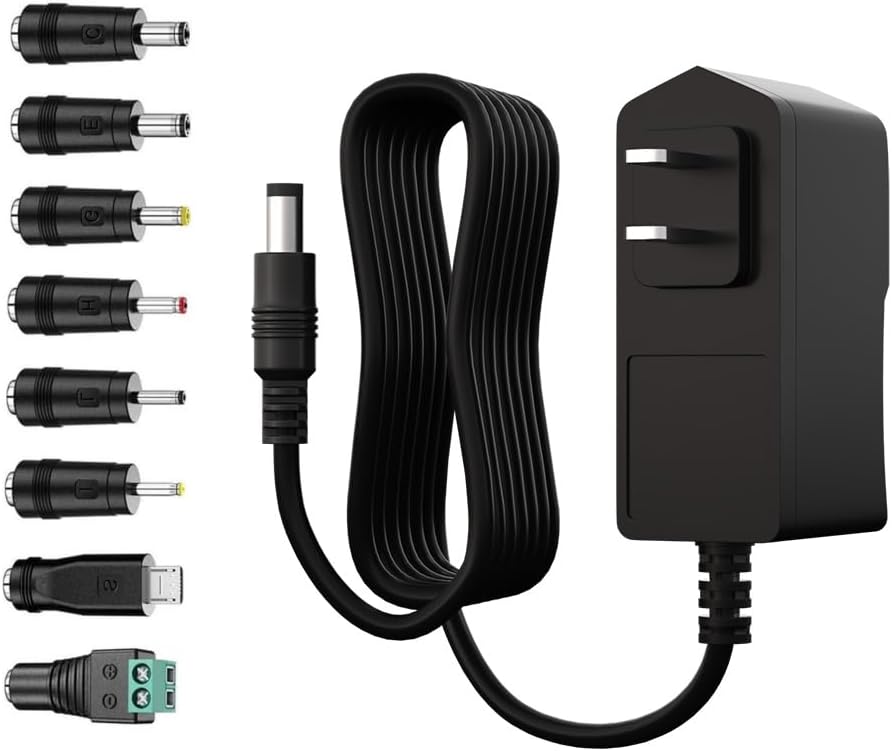 ENGFYADSY 6V 1A 100-240V 6 1Amp 6V 8 DC Power Supply Adapter AC to DC Volt Charger for Monitor Trash Can Doorbell Alarm