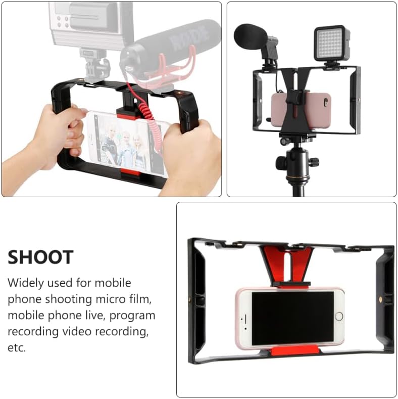 ARTIBETTER Filmmaking 9.84X5.11X1.57In Mobile Phone Video Rig Handheld Camera Holder with Cold Shoe Mounts