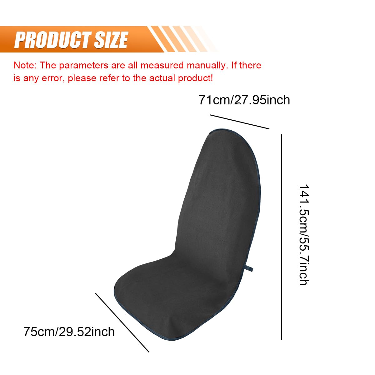 KPFILEH Waterproof Sweat Towel Car Seat Cover Protector, Universal Anti-Slip Automotive Front Seat Cover, Washable Vehicle Seats Protector Accessories for Car, SUV, and Truck(Gray)