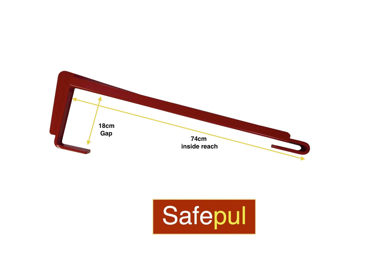 Safepul Pallet Puller Bar (with 3.7m Strap). For Forklifts – 74x18 cm Steel Pallet Hook & Polyester Pallet Puller Strap with Steel Hardware – Forklift Pallet Grabber for Pallet Transport