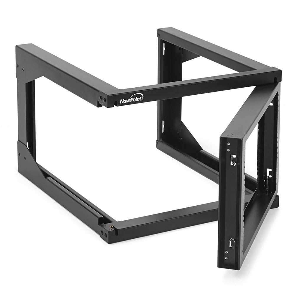 NavePoint 6U Server Rack with Swing Gate - Wall Mount Rack for 19 Inch IT & AV Equipment - 18' Deep, Black