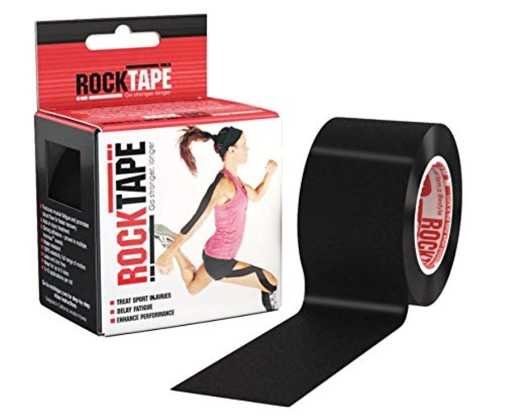 RockTape Black Athletic Tapes & Wraps, 2" x 16.4' (5cm x 5m)