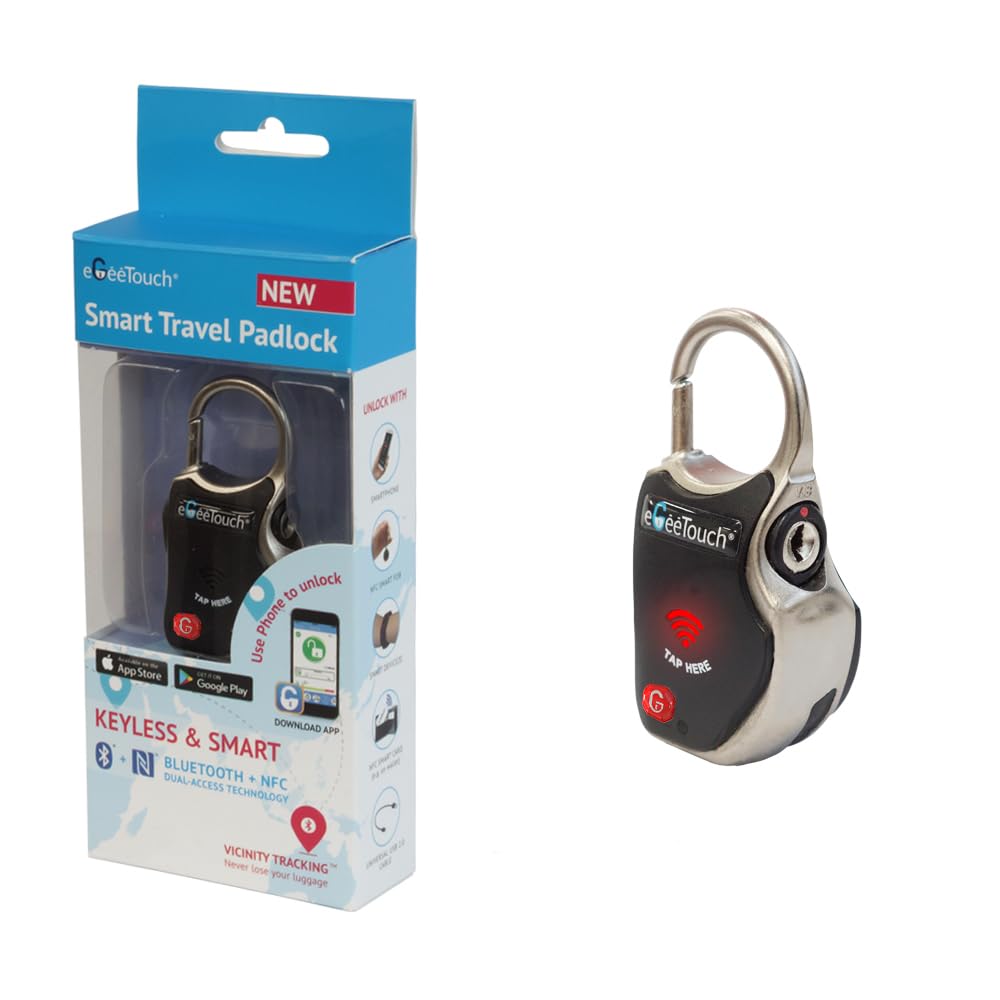 eGeeTouch Smart Travel Lock-Secure & Track Your Luggage/Backpack Anywhere You go.. (Mix 2 Pack)