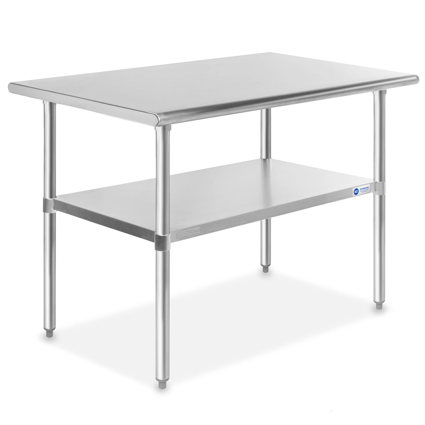 GRIDMANN Stainless Steel Work Table 48 x 30 Inches, NSF Commercial Kitchen Prep Table with Under Shelf for Restaurant and Home