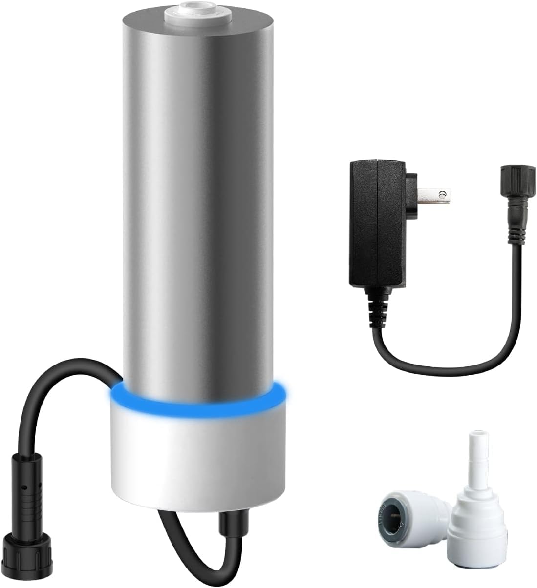 Waterdrop LED UV Ultraviolet Water Filter for Under Sink Water Filter and Reverse Osmosis System, Reduces up to 99.9% of Harmful Substances, Mercury-Free, FCC Certified, Stainless Steel, 50 Year Life