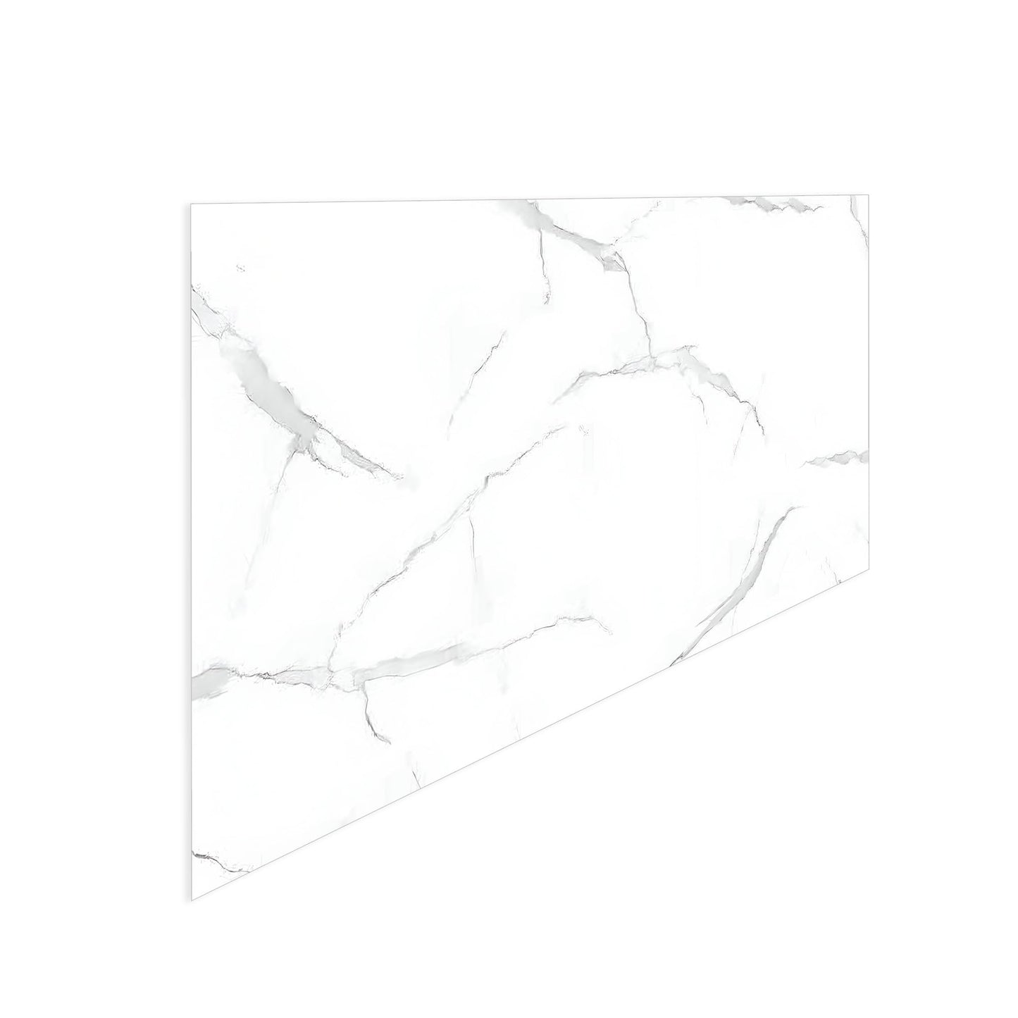 Dundee Deco Faux Marble Wall Panels - 2 ft X 4 ft - Glossy, Waterproof Indoor Wall Cladding - White, Grey Veins - Set of 4 - Covers 31 sq ft