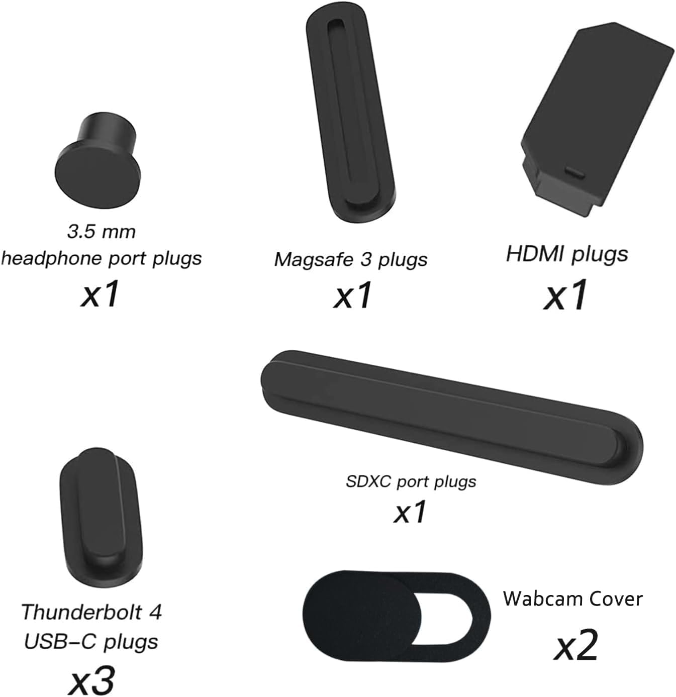 16 Pack 14" 16" M5 M4 M3 M2 M1 2026-2021, 2 Dust Plug Cover for MacBook Pro Pro/Max Dust Plug for HDMI, Thunderbolt