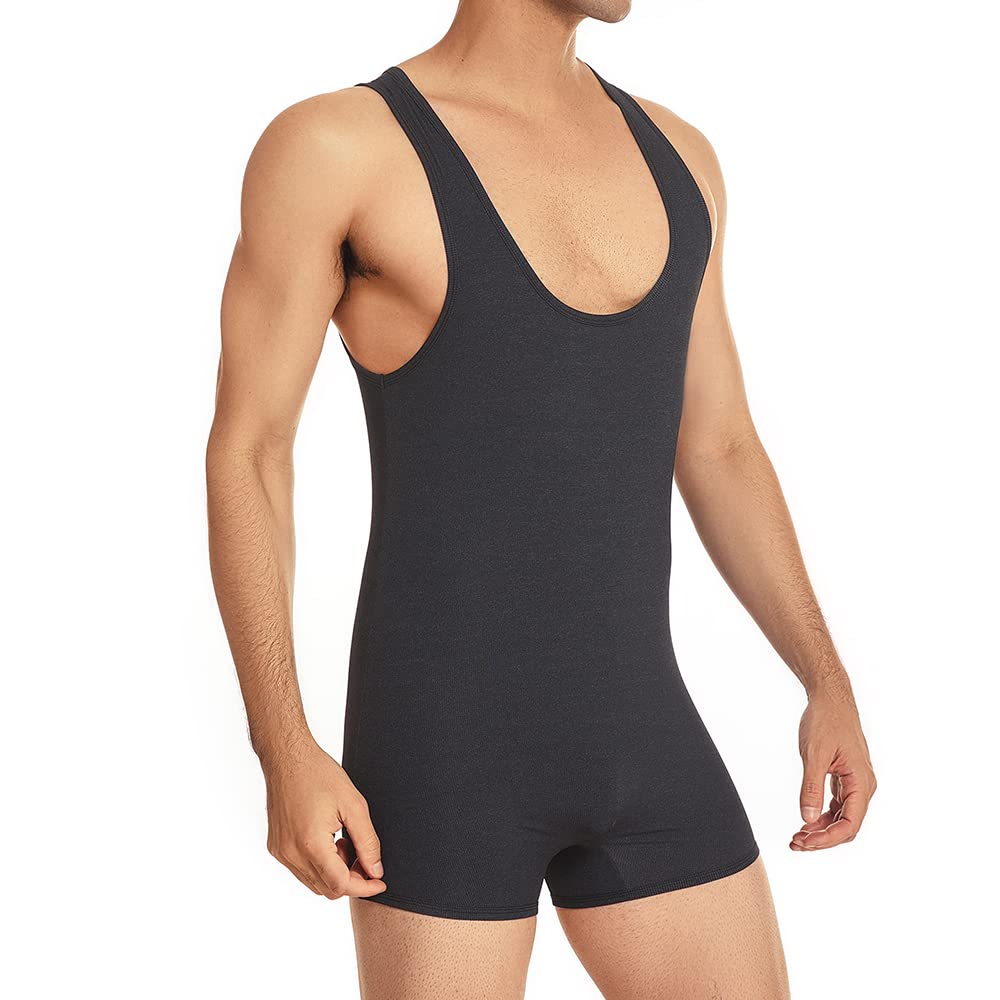 SPNSSTCR Men Bodysuits Slip Fitness Shapewear Underwear Athletic Supporters Wrestling Singlet Leotard