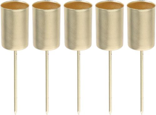 ABOOFAN Taper Candle Holders - 5pcs Golden Candle Stake Clips for Christmas Table Centerpieces