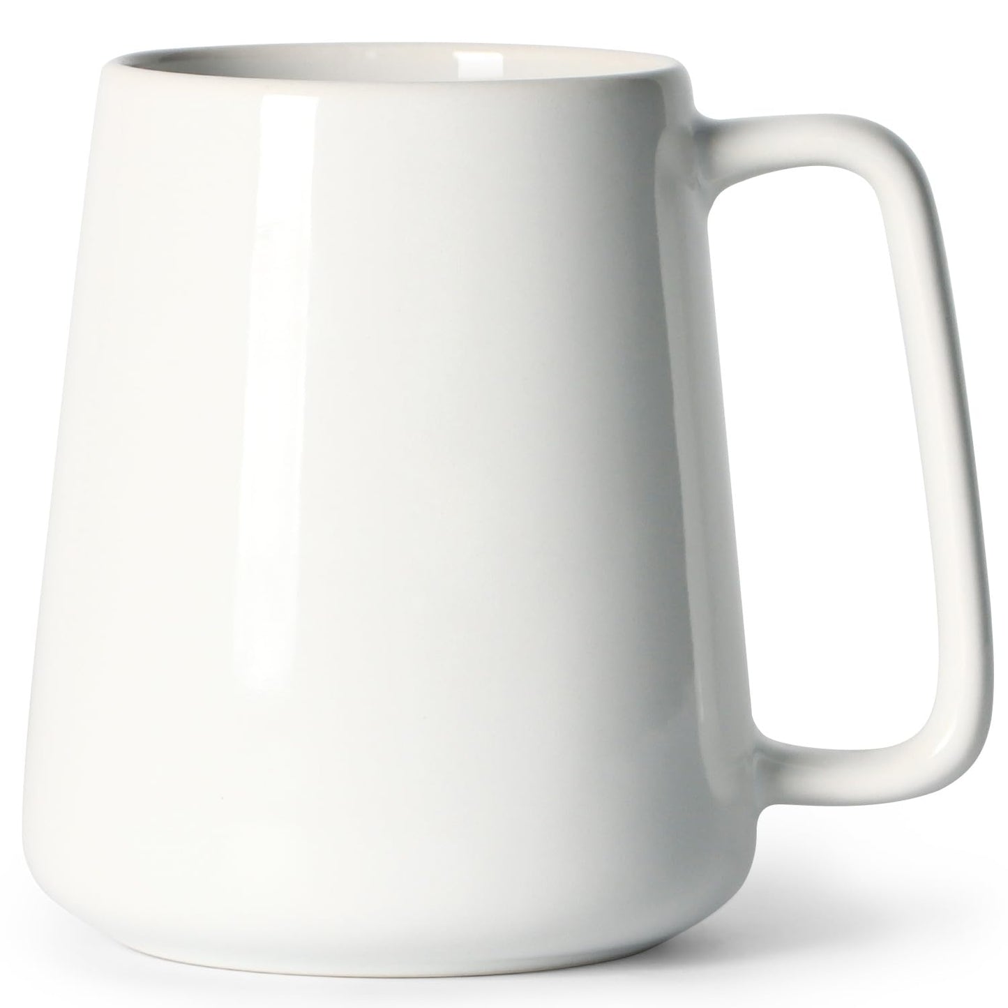 Smilatte 24 OZ Large Coffee Mug, Nice Ceramic Boss Tea Cup with Big Handle for Dad Men Women, Unique Style For Any Kitchen, White